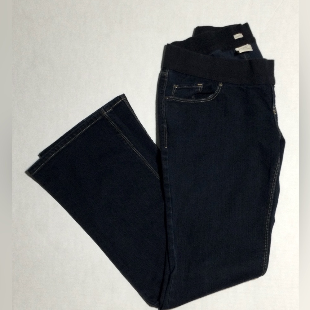 Old Navy Womens Size 8 Maternity Long Stretch Low Rise Dark Wash Blue Jeans